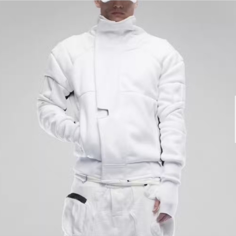DEMOBAZA MERKABAH Integration Men White Wool Lined Jacket Coat S